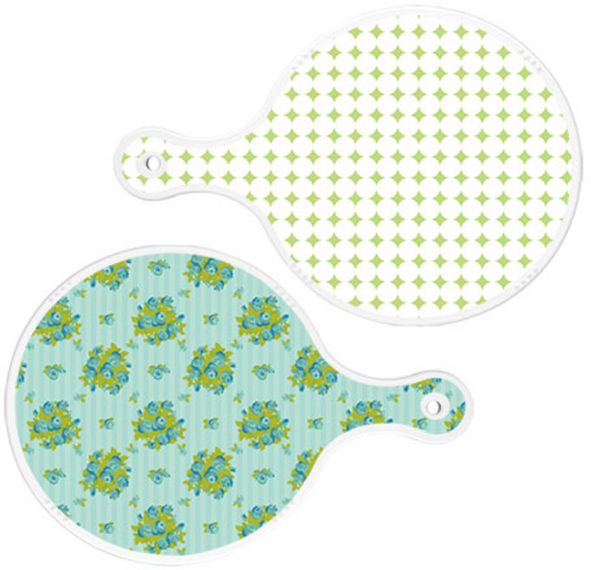 로엠디자인 서빙 도마 보드 2p 원형패턴파스텔그린원형 세트, 원형패턴파스텔그린원형, 옥색넝쿨로즈원형, 1세트