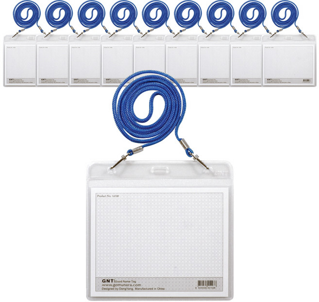 고무나라 700 미디어 목걸이명찰 가로, 파랑, 10개