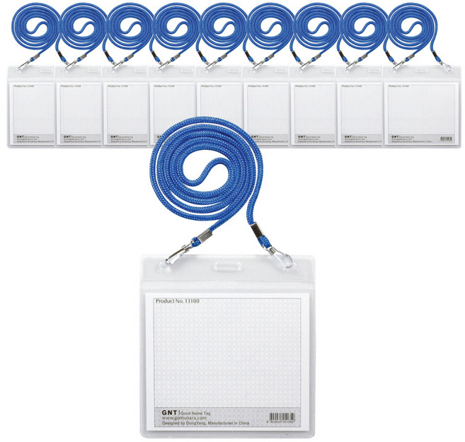 고무나라 700 스퀘어 목걸이명찰, 파랑, 10개입