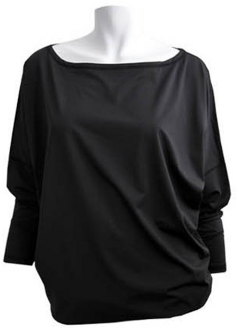 펀한커플 여성용 완벽 커버 루즈핏 가오리 래쉬가드 M113, 블랙