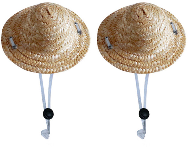 블럭마트 강아지 고양이 밀짚모자 2p, typeA