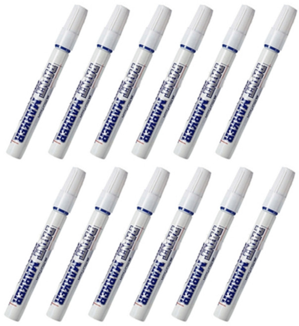 문화연필 유성 페인트 마카펜 청색, 1색, 12개입