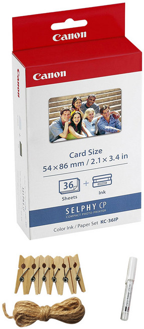 캐논 셀피 인화지 일반용지 36p KC-36IP + 포토라인 + 미피펜 랜덤 발송, 2X3, 1세트