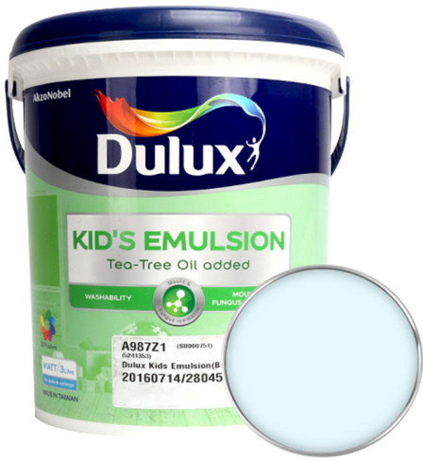 듀럭스 키즈 에멀전 무광 페인트, ArcticAtmosphere, 3L, 1개