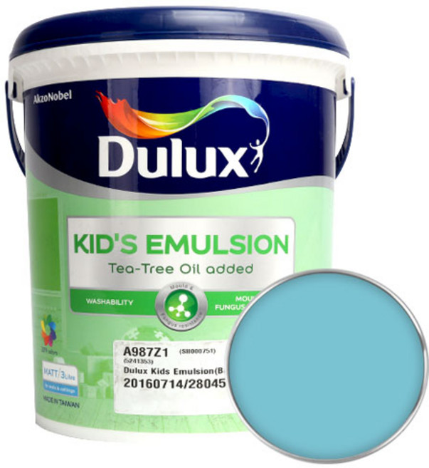 듀럭스 키즈 에멀전 무광 페인트, CaribeanSea, 3L, 1개