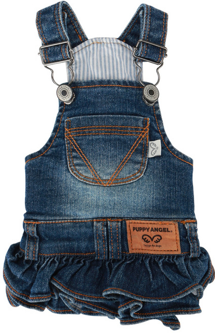 퍼피엔젤 OHKIO 데님 멜빵 캉캉 강아지 치마, #726 BLUE, 1개