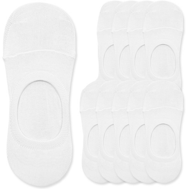 양말공장 남성용 자물쇠밴드 스포츠 페이크삭스 세트, 화이트, 10개