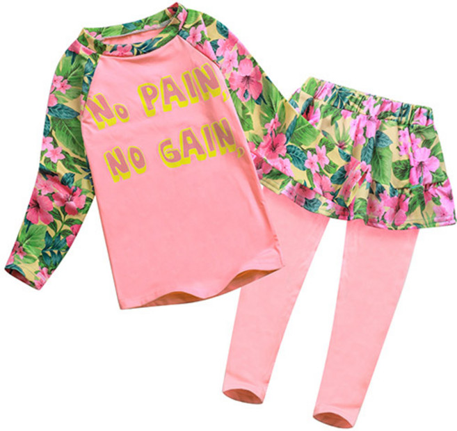 고잉키즈 여아용 데이지 래쉬가드세트