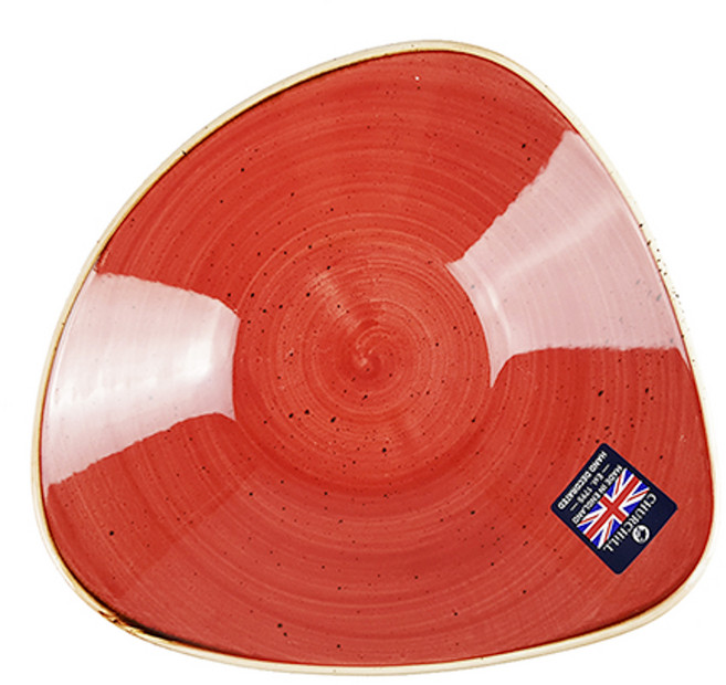 처칠 스톤캐스트 삼각 볼 대 600ml, 베리 레드, 1개