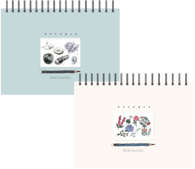 톡톡팬시 마이드로잉 노트 민트 + 아이보리 130g, 250 x 183 mm, 2개