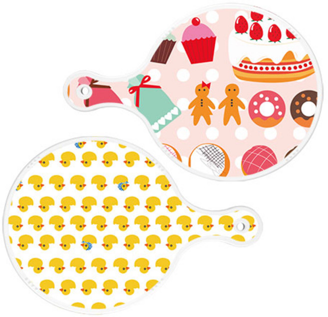 로엠디자인 원형 서빙 도마 보드 2p 꼬마도넛 세트, 꼬마도넛, 오리, 1세트