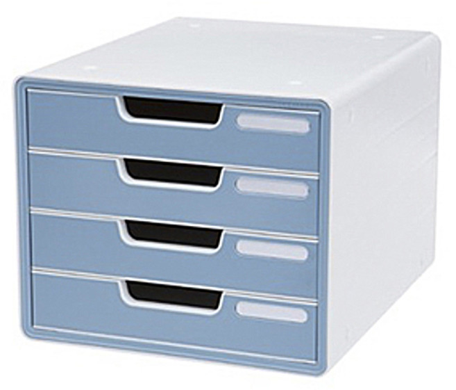 더라이프 디럭스 컬러 서류함, 민트, 4단