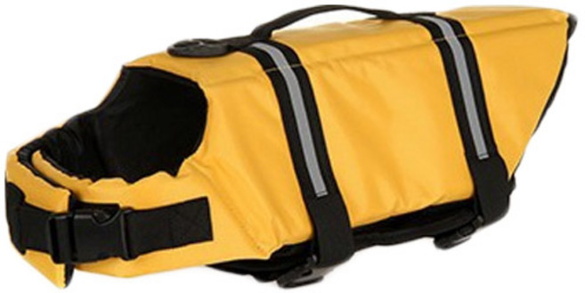 펫나인 반려동물 바캉스 수영조끼, 옐로우, 1개