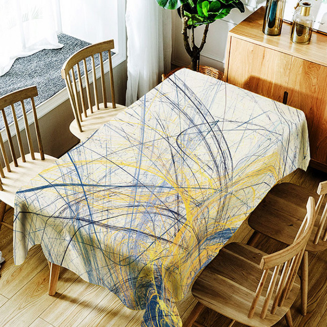 라인 스타일 방수 식탁보, J, 150 x 210 cm, 1개