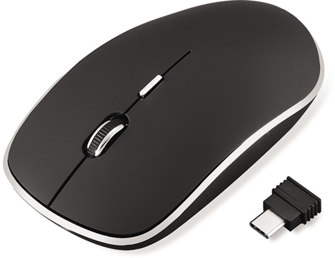 엑토 라인 타입C 무선마우스, MSC-194, 블랙