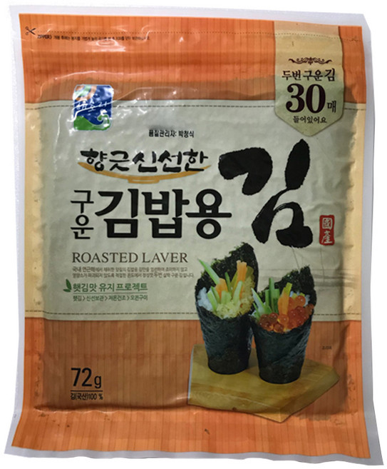 해초랑 향긋신선한 구운 김밥용 김 30p, 1개, 72g