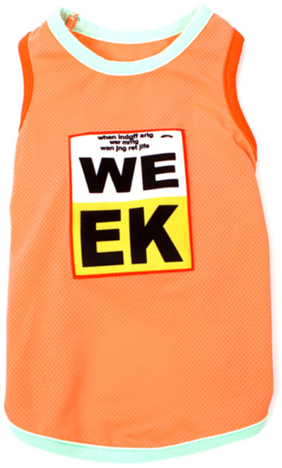 도그맘 강아지용 형광 민소매 UV차단 티셔츠, 형광 오렌지, 1개