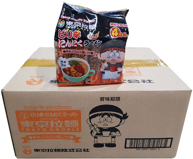 도쿄누들 도쿄라멘 매운맛 30g x 4p, 48개