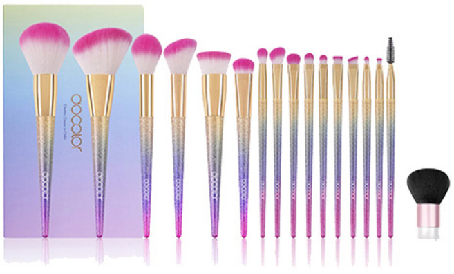 두칼라 판타지 머메이드 가부키 메이크업 브러쉬 17종세트 DB1603M001, 혼합 색상, 1개