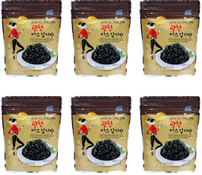 한아담식품 광천 미스 김자반, 40g, 6개