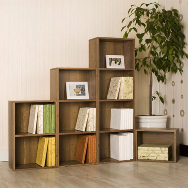 칼라박스 칸높은 DIY 책장, 엔틱옹이, 1단