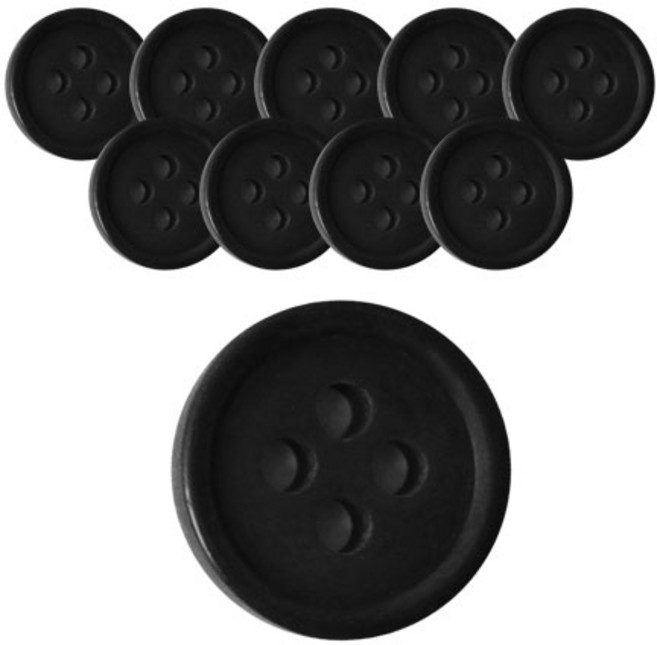 요크 무광 단추 10mm, BK, 10개