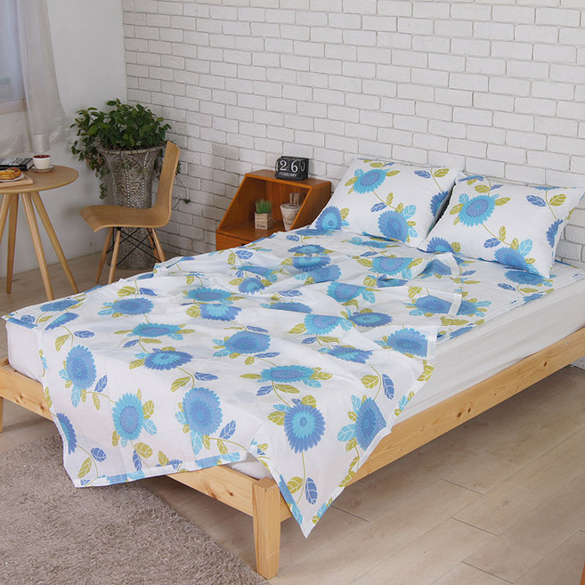 바이데코 플라워 리플 홑이불 + 베개커버 세트