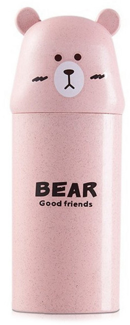 더자카 베어 휴대용 칫솔케이스, 핑크, 1개