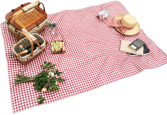 엘레나하임 양면방수 피크닉매트, 레드 체크