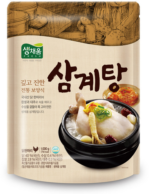 생채움 즉석 삼계탕, 1kg, 1개