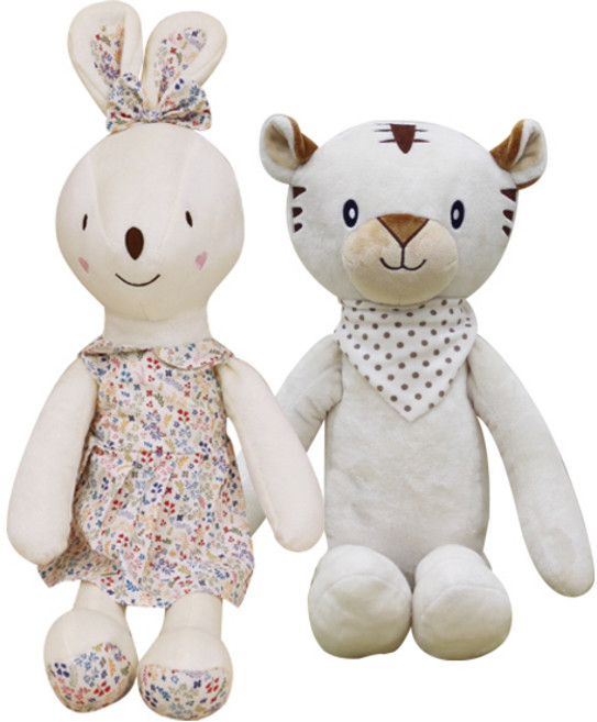 코니베이비 애착인형 2p 세트 공주코니60 + 내친구백호티티60, 아이보리, 1개