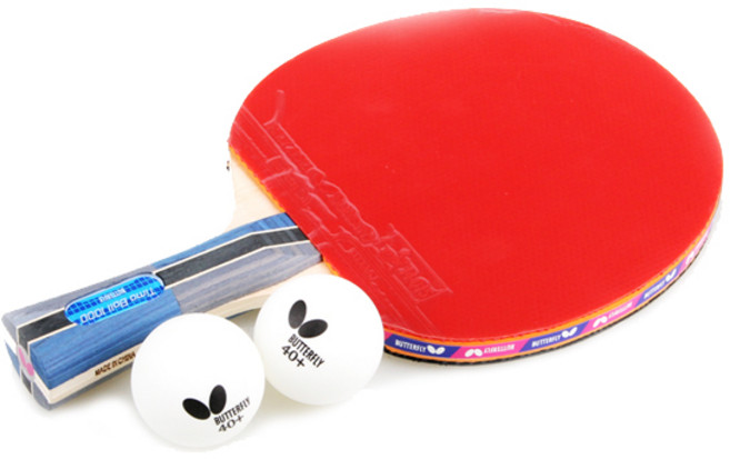 버터플라이 쉐이크핸드 탁구 라켓 + 공 2p, TIMO BOLL 1000, 1개
