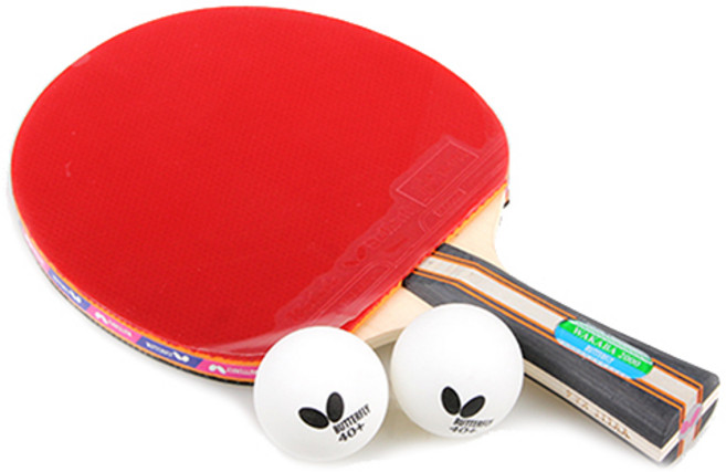 버터플라이 쉐이크핸드 탁구 라켓 WAKABA 2000 + 탁구공 2p, 1세트