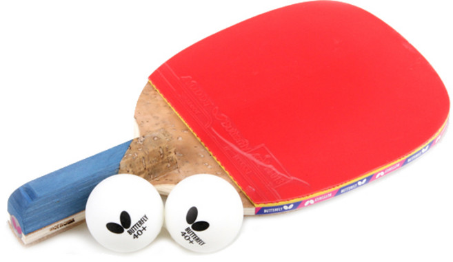 버터플라이 펜홀더 라켓 NAKAMA P + 탁구공 2p, NAKAMA P-10, 1세트