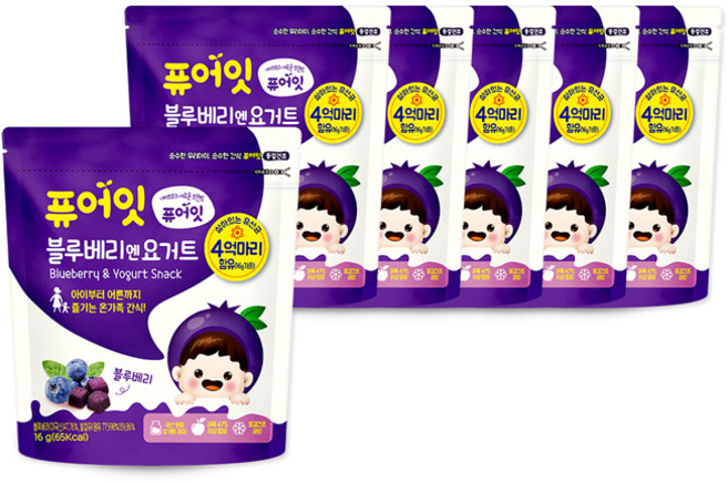 내이브로 퓨어잇 동결건조 요거트 큐브 간식, 16g, 6개