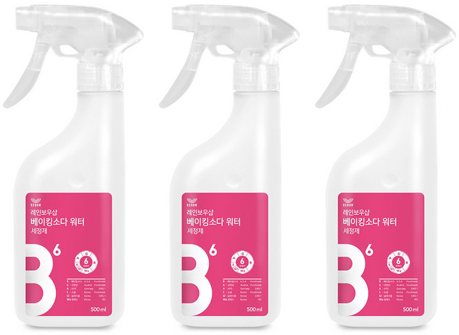 레인보우샵 베이킹소다 워터 다목적세정제, 500ml, 3개