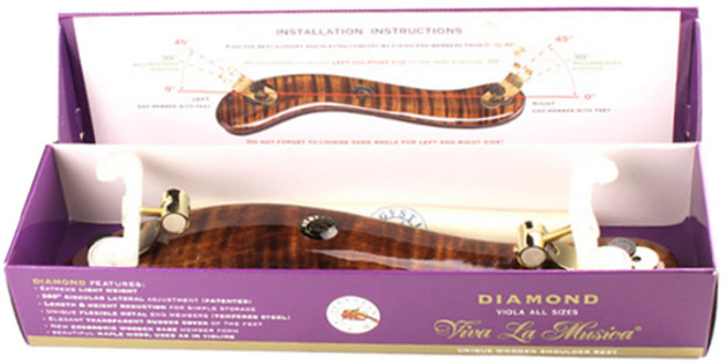 비바라뮤지카 Augustin Diamond 비올라 어깨받침, 메이플 다크 + 골드 + 백족, 1개