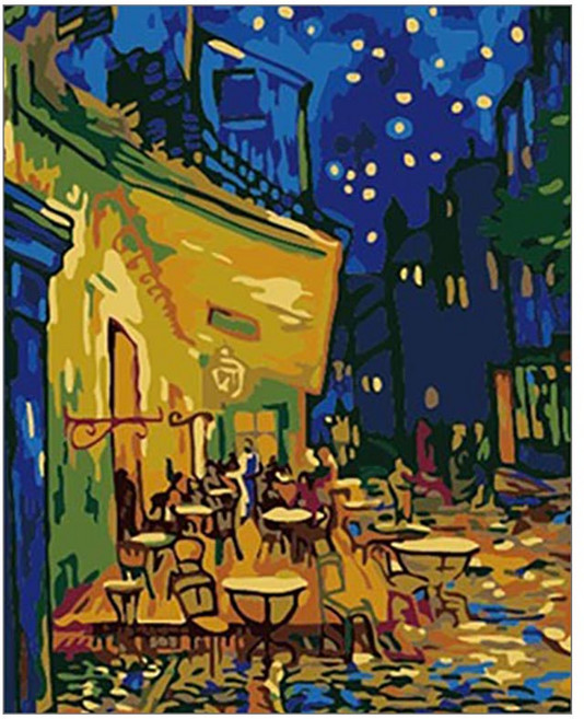 iLovePainting DIY數字油畫 40 x 50公分, 梵谷的咖啡露臺, 1個