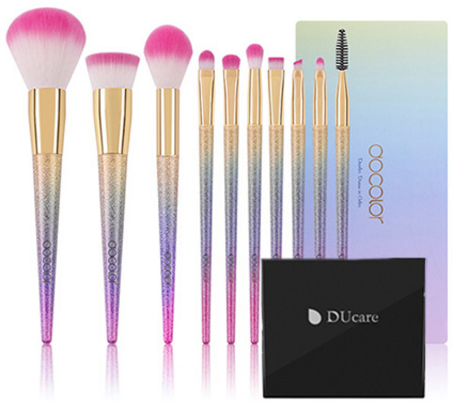 두칼라 판타지 브러쉬 10종 앤 에센셜 홀더 박스, 혼합 색상, 1개