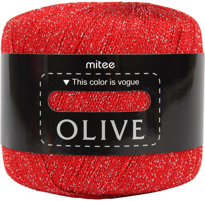 올리브 뜨개실, 04은빨강, 1개