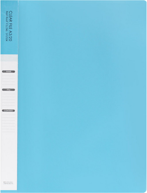 빅드림 속지 20매 OA 클리어화일 A3, 스카이블루, 1개