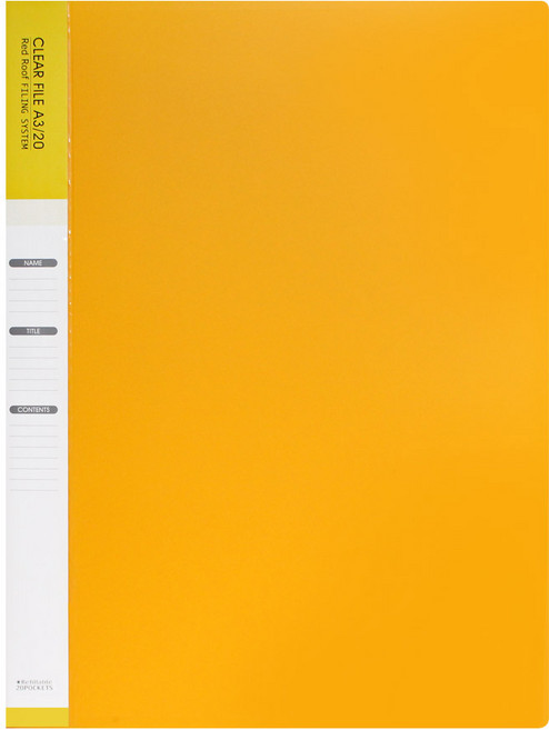 레드루프 속지 20매 OA 클리어화일 A3, 옐로우, 1개