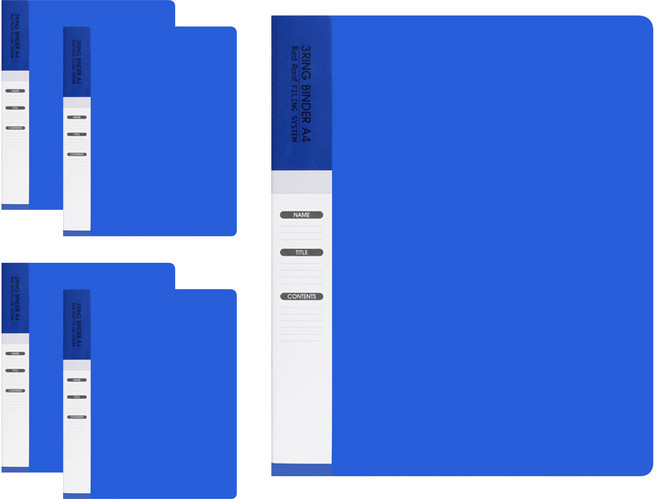 빅드림 3홀 링 바인더 A4 1인치, 블루, 5개