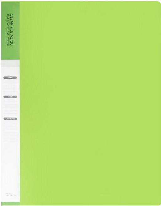 레드루프 속지 20매 OA 클리어화일 A3, 라이트그린, 1개
