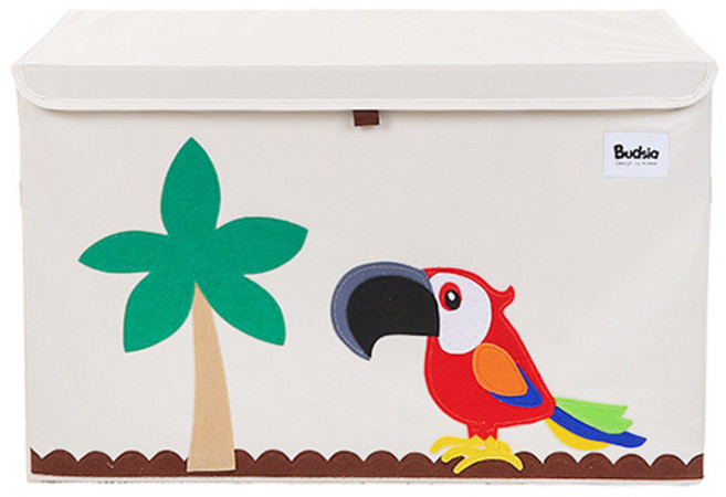 버드시아 패브릭 장난감정리함, 앵무새, 1개