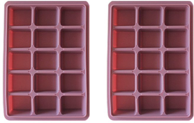 키친팩토리 파스텔 실리콘 얼음틀 15구, 인디핑크, 2개