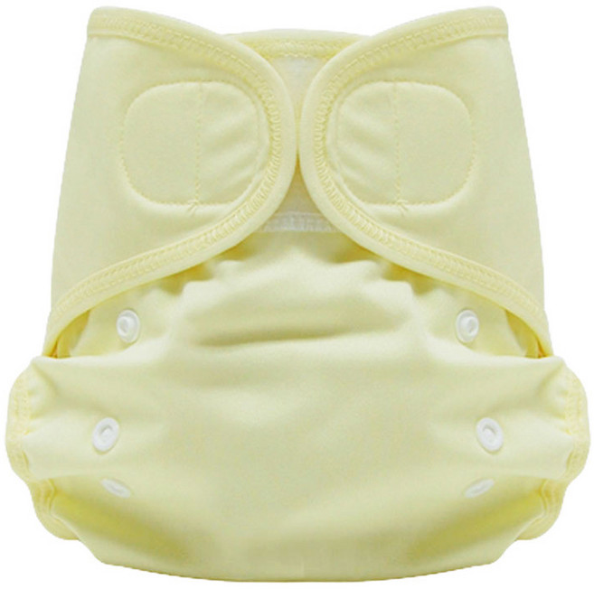 베이비앙 포켓식 원사이즈 기저귀커버 찍찍이, 옐로우, 1개