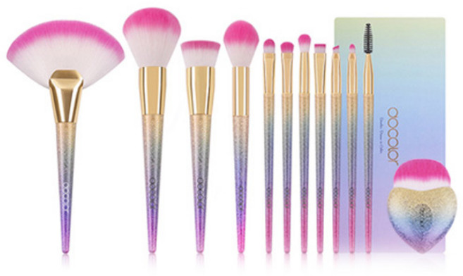 두칼라 판타지 팬뉴하트 메이크업 브러쉬 12p 세트, 혼합 색상, 1개