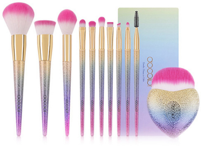 두칼라 판타지 뉴하트 메이크업 브러쉬 11p 세트, 혼합 색상, 1개