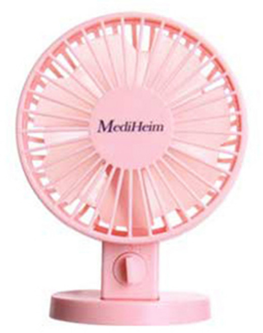 메디하임 파스텔 듀얼팬 USB 미니선풍기, MUF-440, 핑크